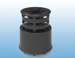 FIG TERMINAL COAXIAL JUNKERS VERTICAL CORTO 80/110mm PVC NG (ESTANCA) - Imagen 2